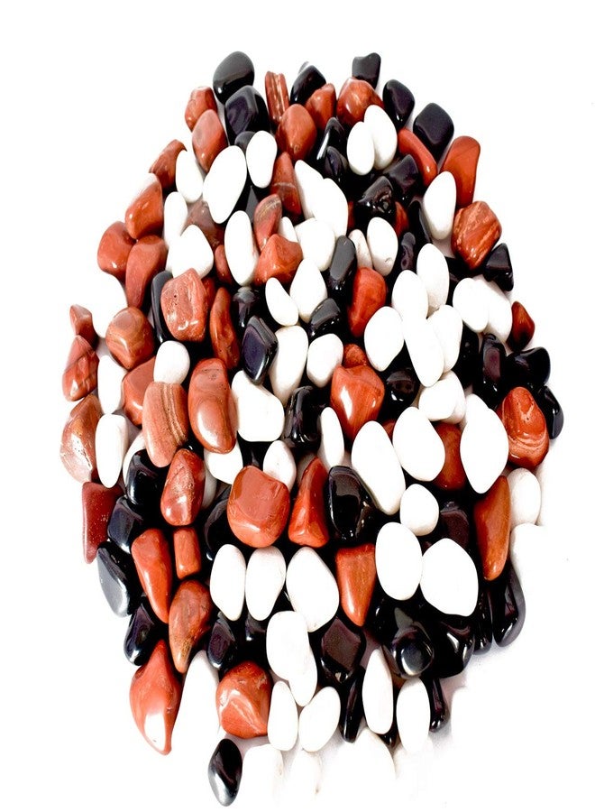 Power Stone Decorative Coloured Asymmetric Marble Stone Pebbles for Vase Filler Plant Pots Home Aquarium Fish Tanks Landscape Outdoor Garden Decoration (Brown, Black & White, 1 Kg) - Image 4